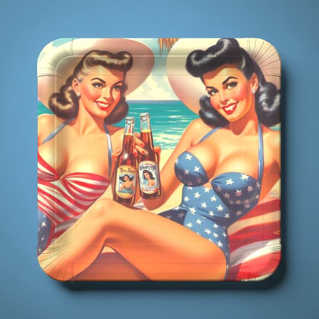 Retro Summer Pin-ups Paper Plates (Creator Uploaded)