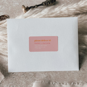 Retro Summer   Pink and Orange RSVP Address Labels