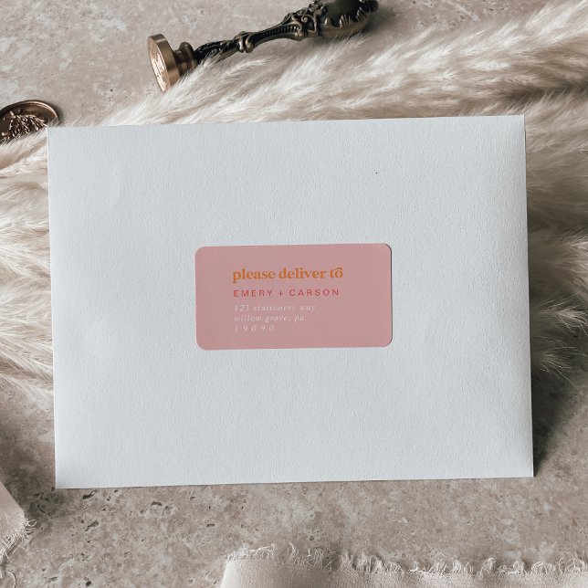 Retro Summer | Pink and Orange RSVP Address Labels (Creator Uploaded)