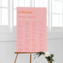 Retro Summer Pink and Orange Wedding Seating Chart Foam Board