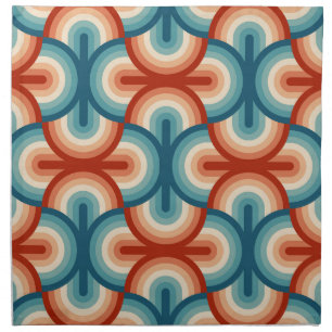 Retro Summer Rainbow Stripes Pattern Cloth Napkin