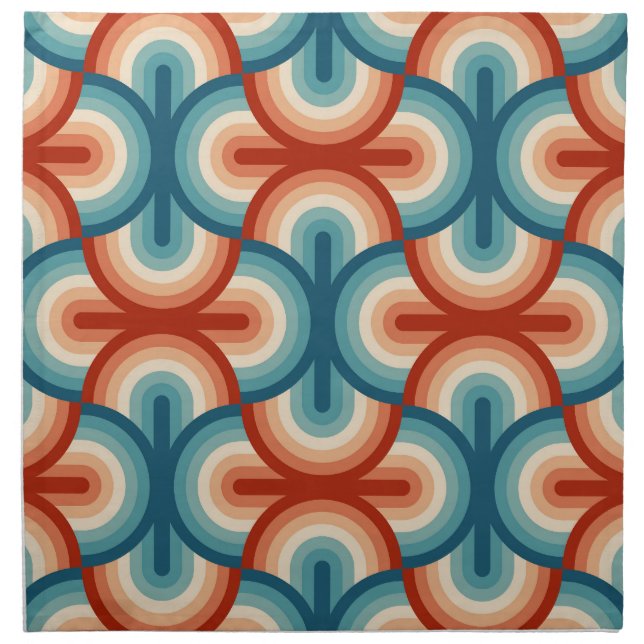 Retro Summer Rainbow Stripes Pattern Cloth Napkin (Front)