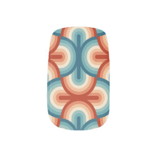 Retro Summer Rainbow Stripes Pattern Minx Nail Art