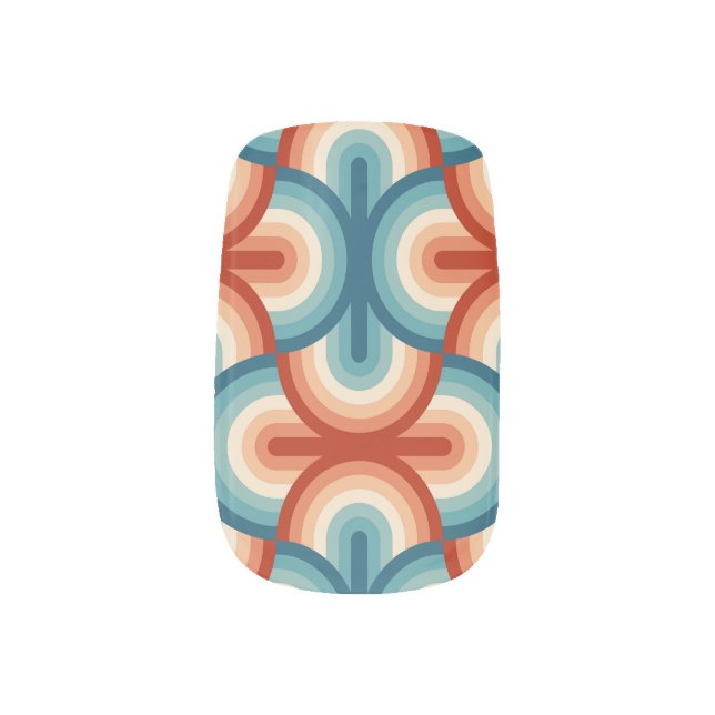 Retro Summer Rainbow Stripes Pattern Minx Nail Art (Left Thumb)