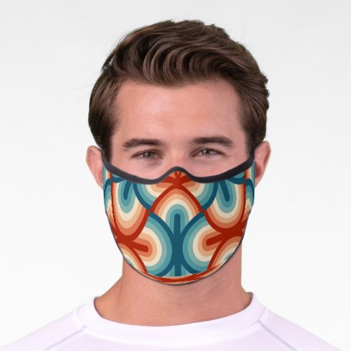 Retro Summer Rainbow Stripes Pattern Premium Face Mask