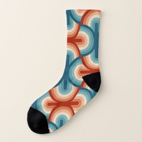 Retro Summer Rainbow Stripes Pattern Socks