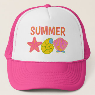 Retro Summer Sea Shells Trucker Hat