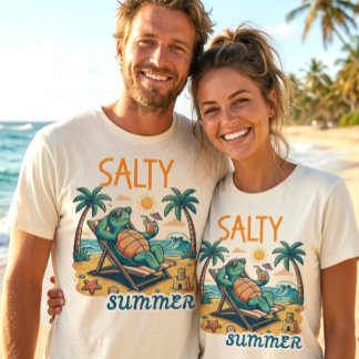 Retro Summer Sea Turtle Beach Holiday T-Shirt