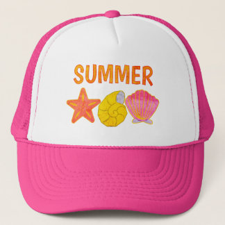 Retro Summer Seashells  Trucker Hat