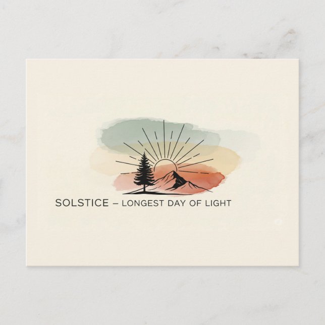  retro Summer Solstice  Postcard (Front)