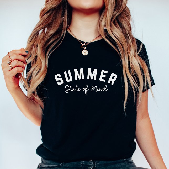 Retro Summer State of Mind; Cute Vacation Quote T-Shirt (Creator Uploaded)