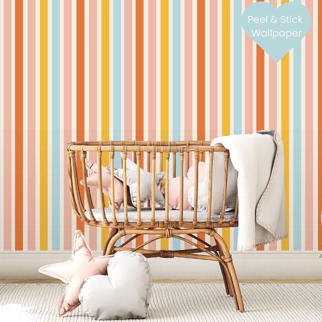 Retro Summer Stripes Colorful Pattern Wallpaper (Creator Uploaded)