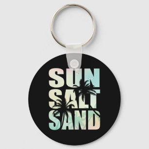 Retro Summer Sun Salt Sand Beach Girl's Trip Keychain