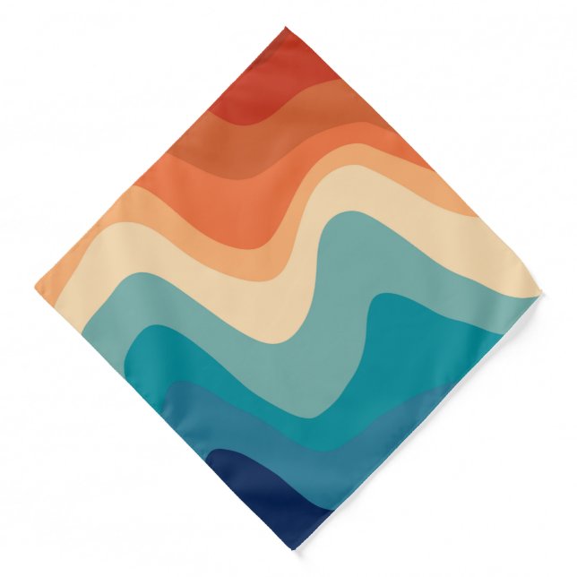Retro Summer Swirl Wave #1 #minimal #decor #art Bandana (Front)