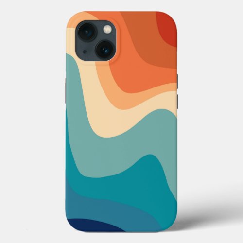 Retro Summer Swirl Wave 1 minimal decor art iPhone 13 Case