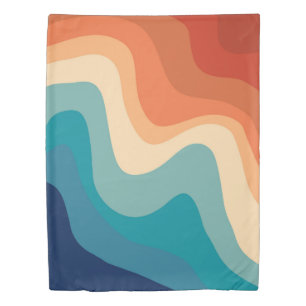 Retro Summer Swirl Wave #1a #minimal #decor #art  Duvet Cover