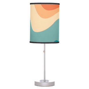 Retro Summer Swirl Wave #1a #minimal #decor #art  Table Lamp