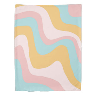 Retro Summer Swirl Wave #6 #minimal #decor #art Duvet Cover