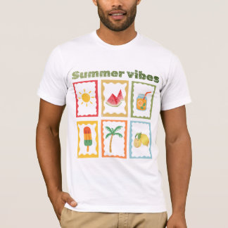 Retro Summer Vibes Design with Sunshine T-Shirt