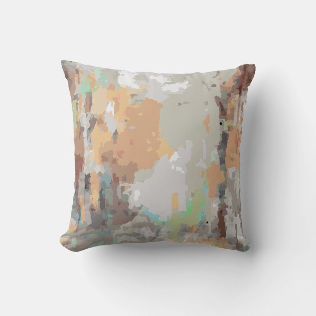 Retro summer vibes dusty orange,taupe,earthy throw pillow (Front)