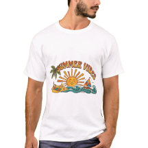 Retro Summer Vibes Palm Tree & Sun T-Shirt