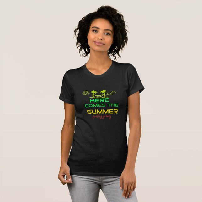 Retro Summer Vibes T-Shirt Palm Trees (Front Full)