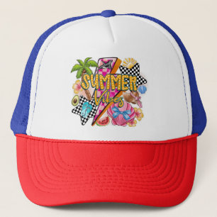 Retro Summer Vibes Trucker Hat – Colorful 90s Aest