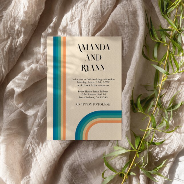 Retro Summer Vintage Unique Photo Wedding Invitation (Creator Uploaded)