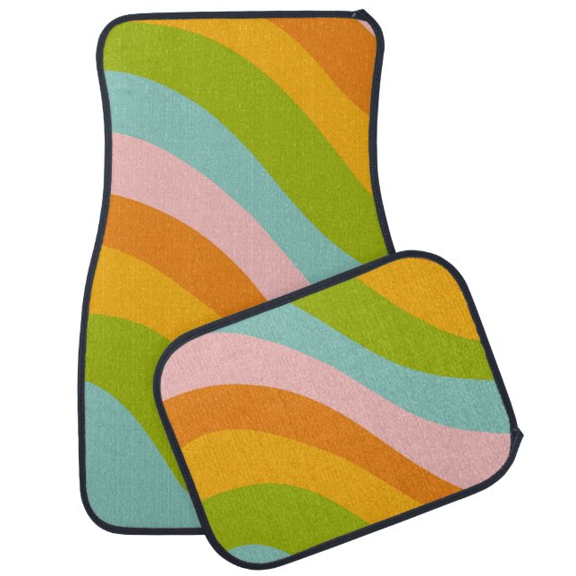 Retro Summer Wave #11 #minimal #decor #art  Car Floor Mat (Set)
