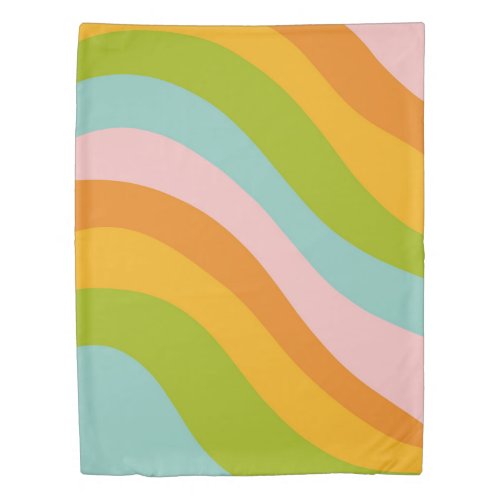 Retro Summer Wave 11 minimal decor art  Duvet Cover