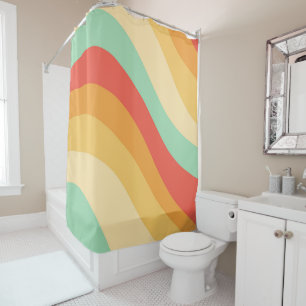 Retro Summer Wave #3 #minimal #decor #art  Shower Curtain