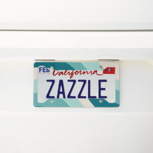 Retro Summer Wave #5 #minimal #decor #art License Plate Frame