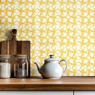 Retro summer yellow mid century kitchen tile