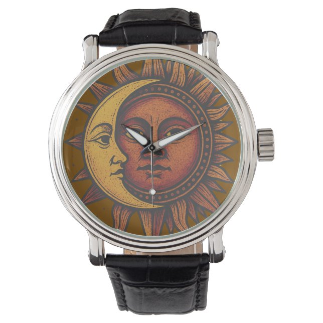 Retro Sun and Moon  Watch (Front)