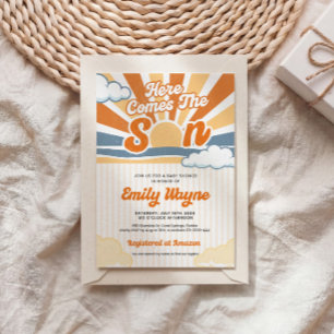Retro Sun Baby Shower Invitation