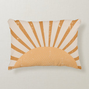 Retro Sun Burst Sunset Accent Pillow