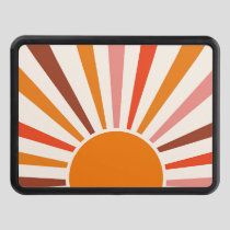 Retro Sun Burst Sunset Orange Yellow Red Pink  Hitch Cover