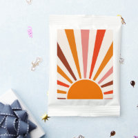 Retro Sun Burst Sunset Orange Yellow Red Pink   