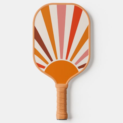 Retro Sun Burst Sunset Orange Yellow Red Pink    Pickleball Paddle