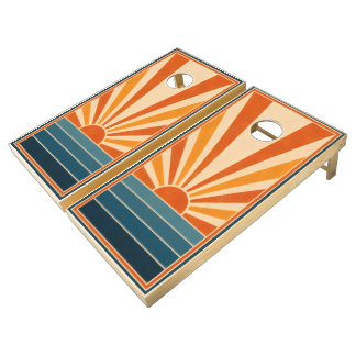 Retro Sun Cornhole Set