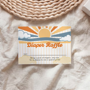 Retro Sun Diaper Raffle Enclosure Card