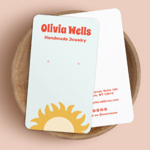 Retro Sun Earring Business Card