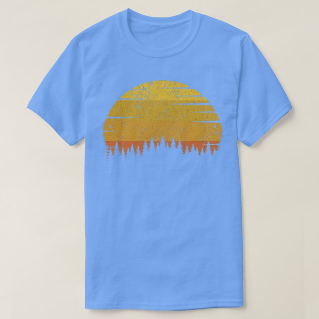 Retro Sun Minimalist With Pine Tree Silhouette 4 T-Shirt (Design Front)
