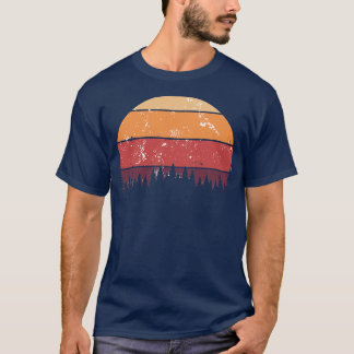 Retro Sun Minimalist With Pine Tree Silhouette 7 T-Shirt