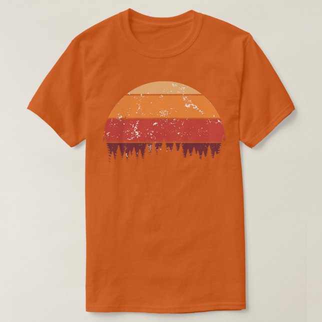 Retro Sun Minimalist With Pine Tree Silhouette 7 T-Shirt (Design Front)