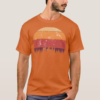 Retro Sun Minimalist With Pine Tree Silhouette 7 T-Shirt