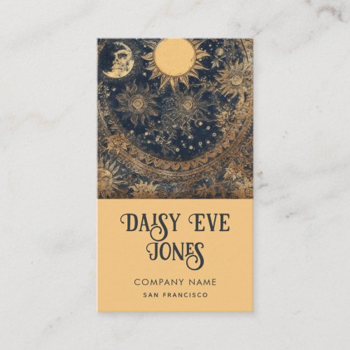 Retro Sun Moon Stars Business Card