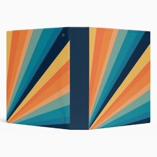 Retro sun rays 3 ring binder