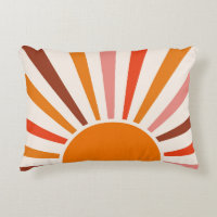 Retro Sun Rays Burst Sunset Orange Yellow Red Dorm
