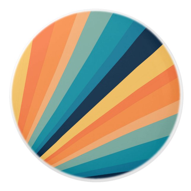 Retro sun rays ceramic knob (Front)
